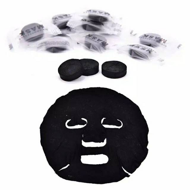 Paper mask black chrocoal / masker kertas / candy mask / DIY COMPRESSED MASK