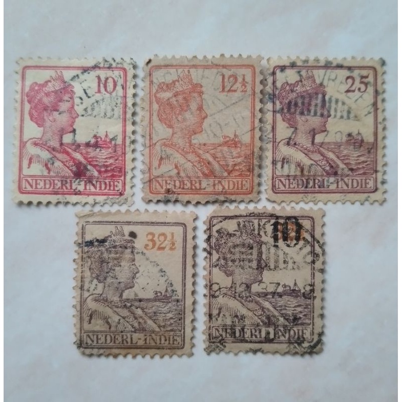 

Perangko Prangko Kuno 5 Pcs Nederlandsch Indie Hindia Belanda