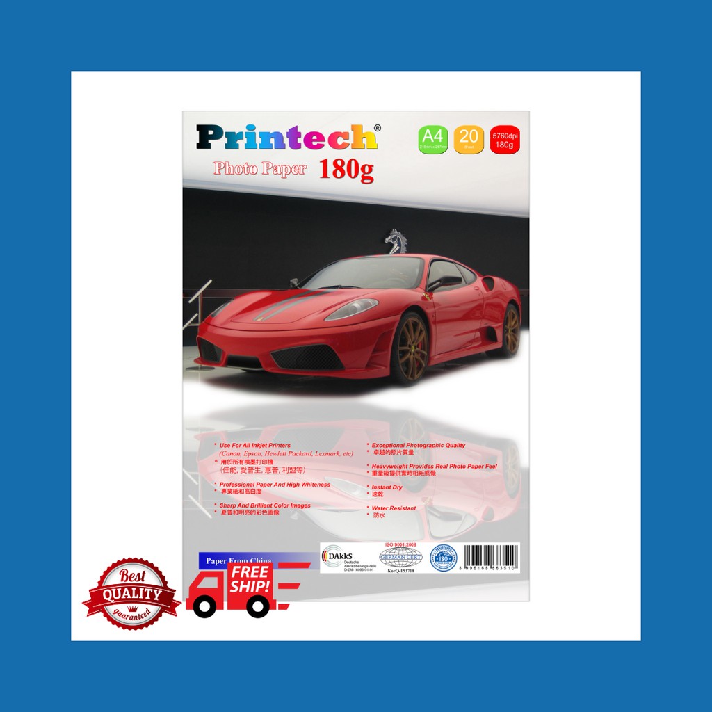 Kertas Photo Paper A4 180gsm Printech