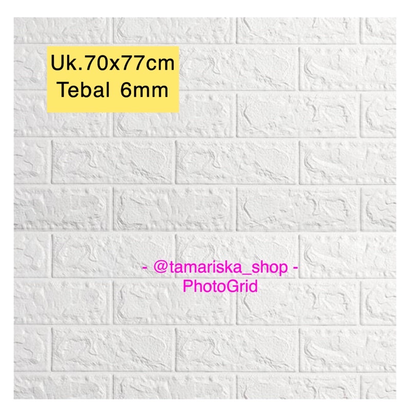 COD FOAM WALLPAPER DINDING 3D / WALL FOAM / BRICK FOAM BATU BATA MURAH-Bata putih 6mm