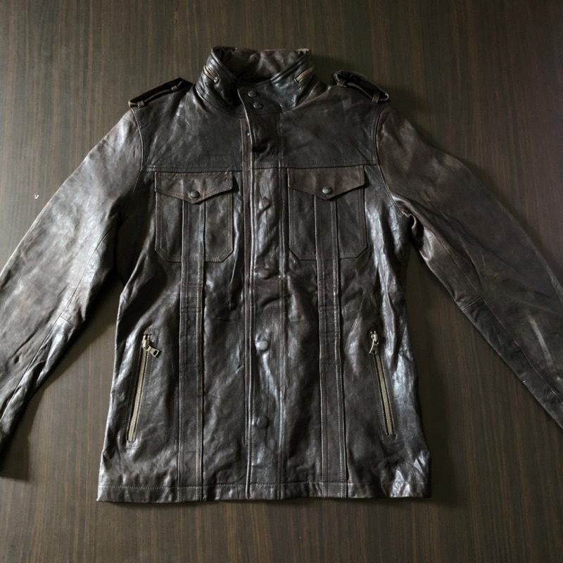 Jaket kulit banana republic baru full tag