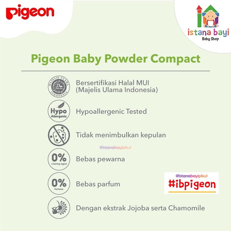 PIGEON Baby Powder Cake Cham 45 Gr Refill - Bedak bayi