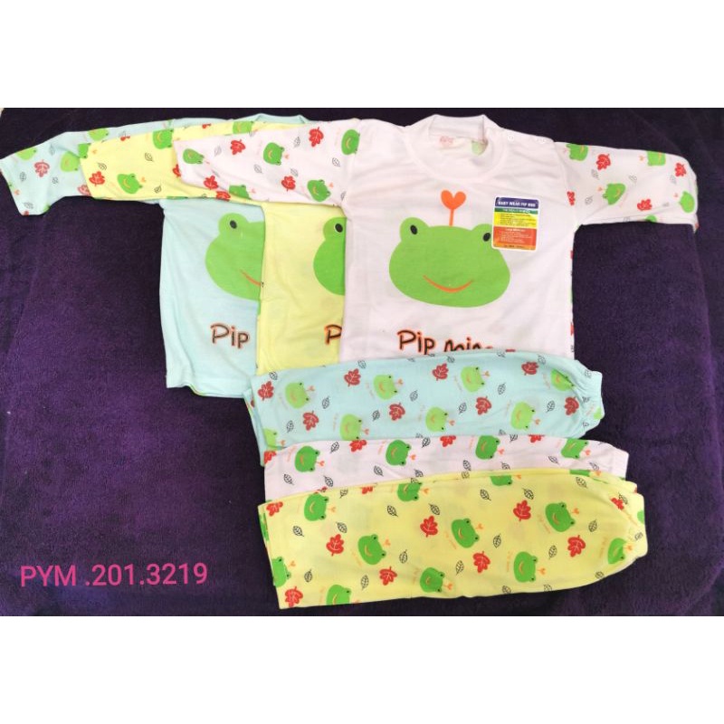 2 Set Setelan Panjang Baju Tidur Bayi 3-6 Bulan Katun Murah / Setelan Piyama Bayi Lengan Panjang Unisex