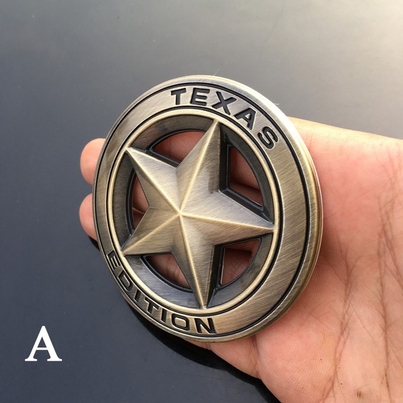 Stiker Emblem Model Texas A Star Edition Bahan Metal untuk Mobil Ford