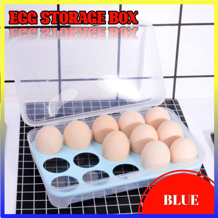 ND - TEMPAT BOX TELUR 15 SEKAT / KOTAK BOX ORGANIZER TELUR  - random