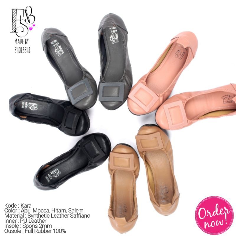 Fsb - KARA Sepatu Flat Shoes Wanita Model Lipat