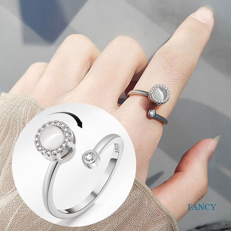 Cincin Silver Model Terbuka Adjustable Untuk Wanita