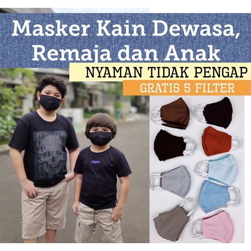 MASKER KEMBARAN DEWASA DAN ANAK GRATIS STOPPER DAN FILTER MASKER