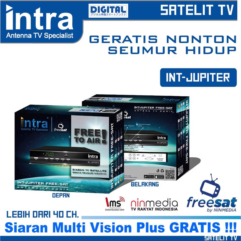 Termurah INTRA receiver set up box rx rekomendasi ninmedia DVB S2 INT Jupiter HDMI Port ready & HD