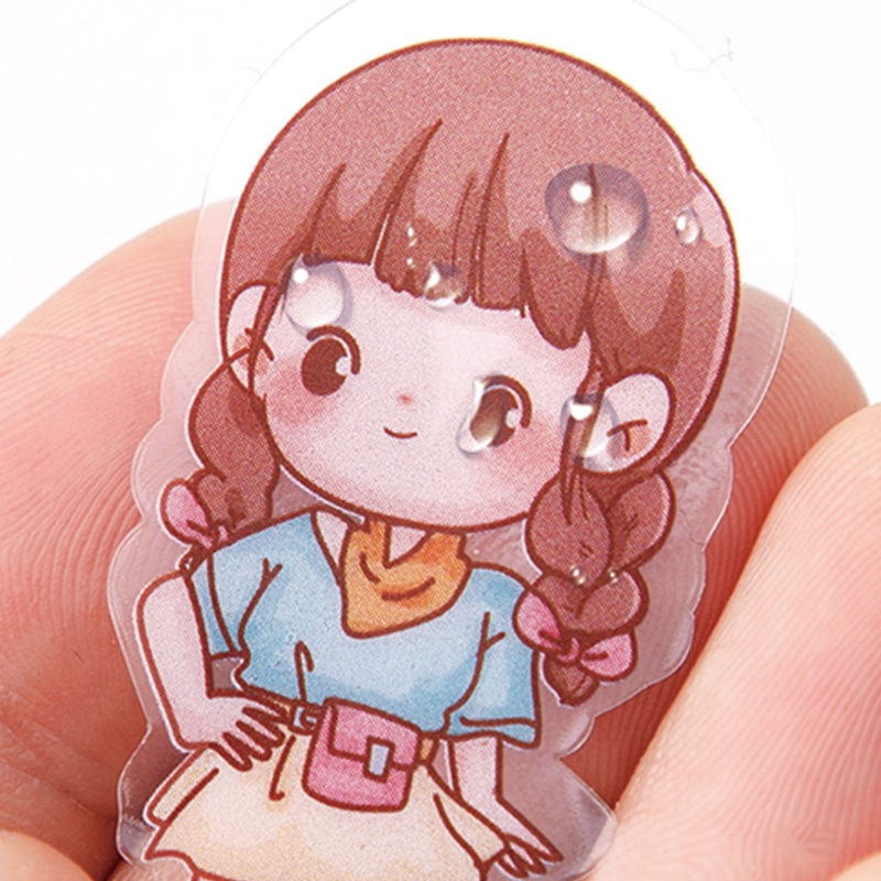 40pcs Stiker Motif Kartun Anak Perempuan Lucu Anti Air Untuk Dekorasi Diary Diy