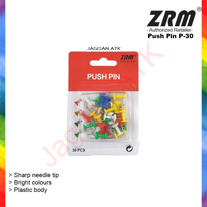 

Push Pin Warna / Paku Tekan Berwarna ZRM P-30