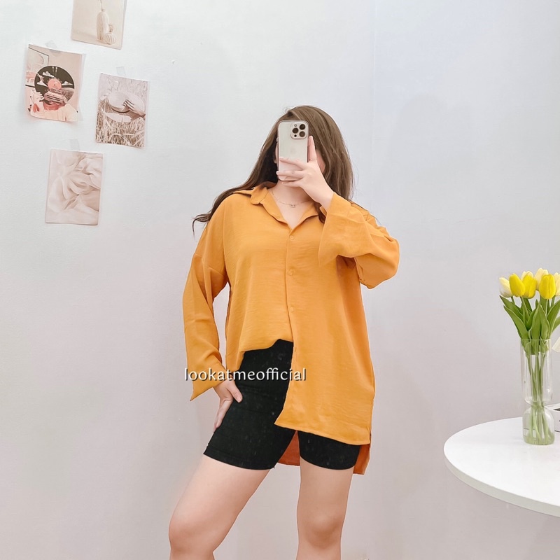 lookatmeofficial • Lora Oversize Shirt - Kemeja Basic Wanita Oversize