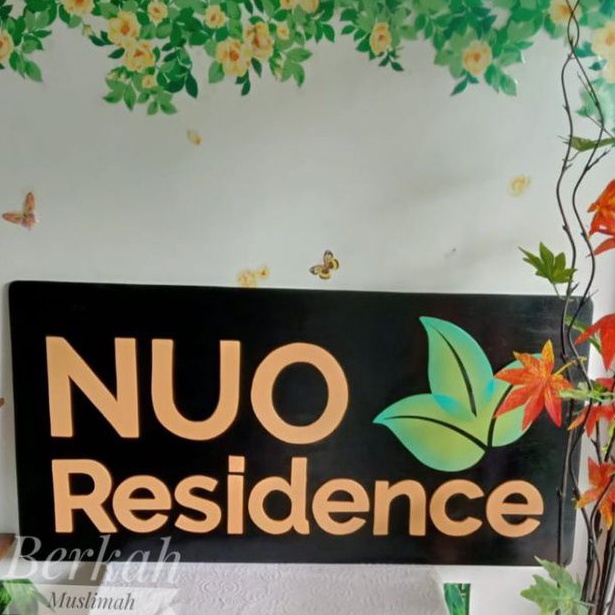 Outdoor 120x60/Papan Nama Kayu Mahoni custom toko butik kafe tempat usaha/plang nuo residence 14 kg