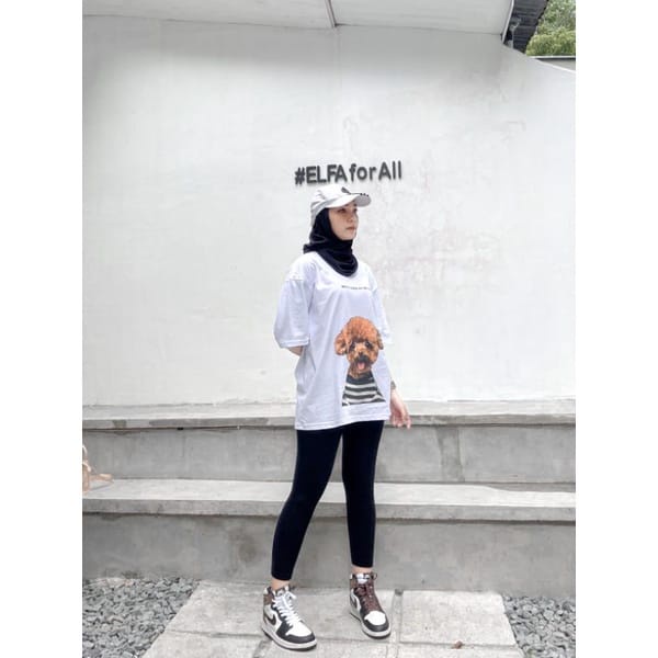 BEFAST - ZEC OOTD Wanita Kaos Oversize AMI / Kaos Oversize Little puppy (LD 106, P 65) / OOTD Wanita Kaos Oversize Wanita / Kaos Cople Trendy / Tshirt Lengan Pendek / Kaos Kekiniaan Remaja