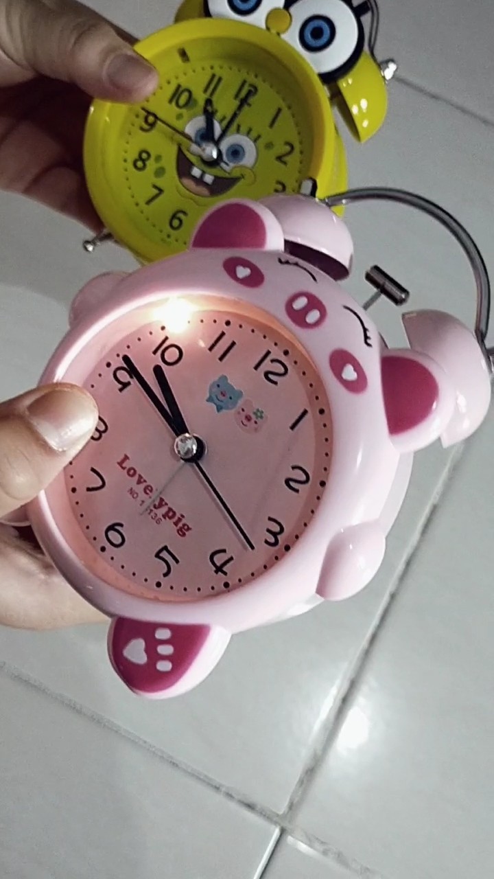 Jam Beker Kring Spongebob / Jam Meja Cute / Jam Beker Dekorasi - 6012