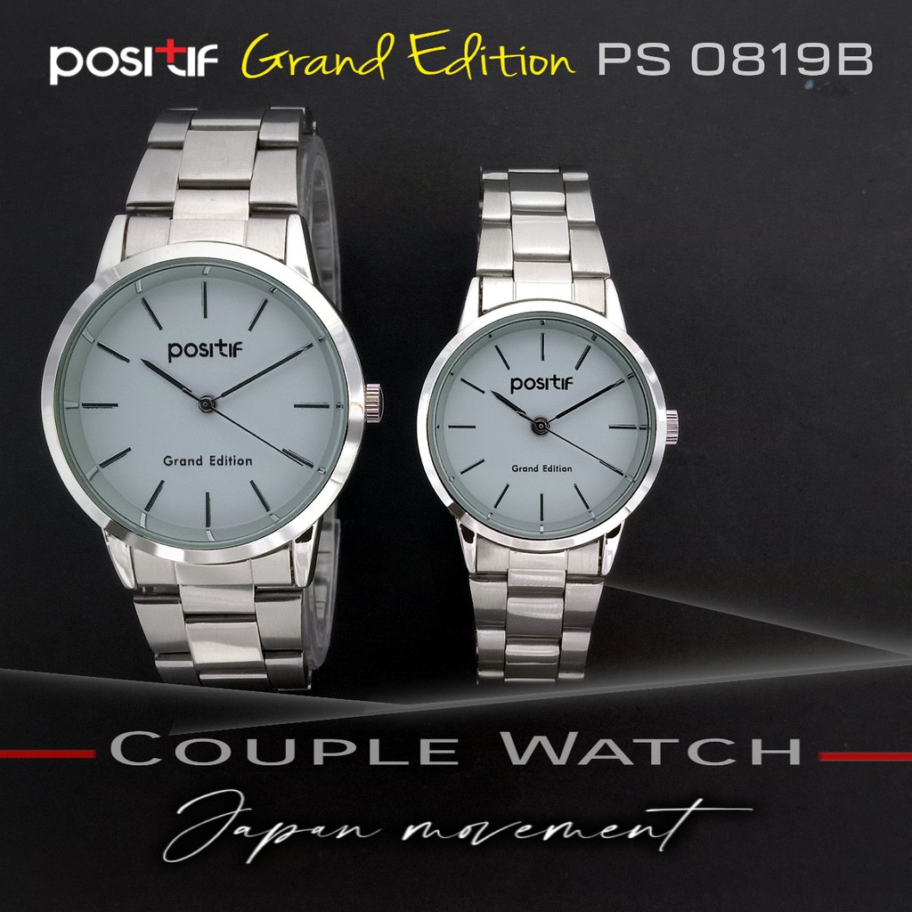 POSITIF 0819B JAM TANGAN COUPLE ORIGINAL 100% MESIN & BATERAI ORI JEPANG