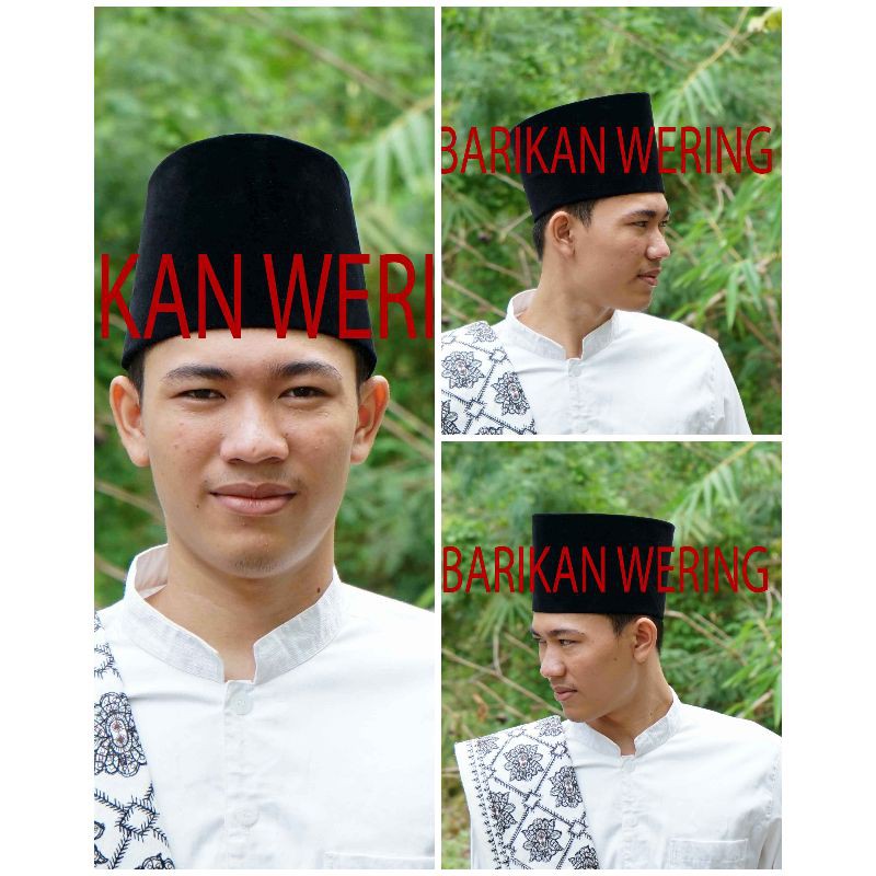 COD Songkok Hitam Tinggi 14CM Premium - Peci Kopiah Hitam Polos 14CM