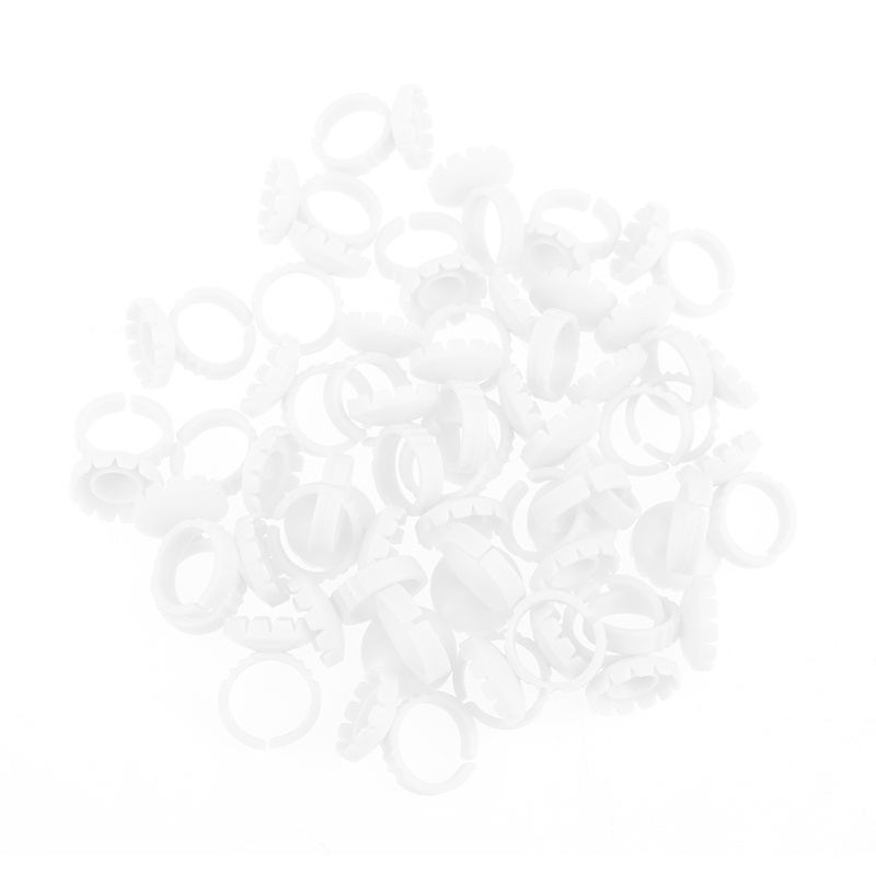 100pcs Cincin Holder Lem Bulu Mata Extension Sekali Pakai