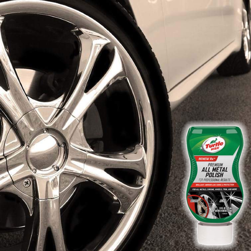 Turtle Wax Premium All Metal Polish 325ml - Liquid / Renew RX Formula Baru Untuk Metal, Chrome, Aluminium, Velg