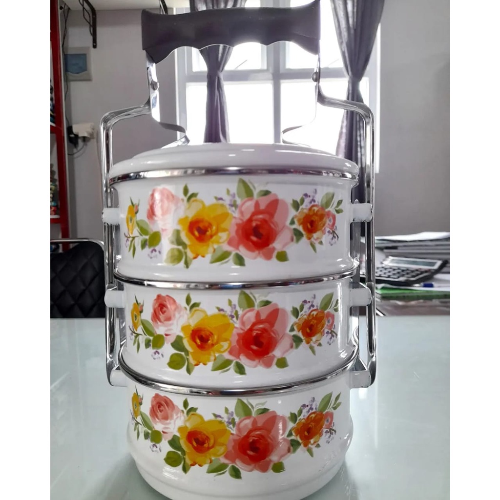 RANTANG BUNGA STAINLESS 3 SUSUN