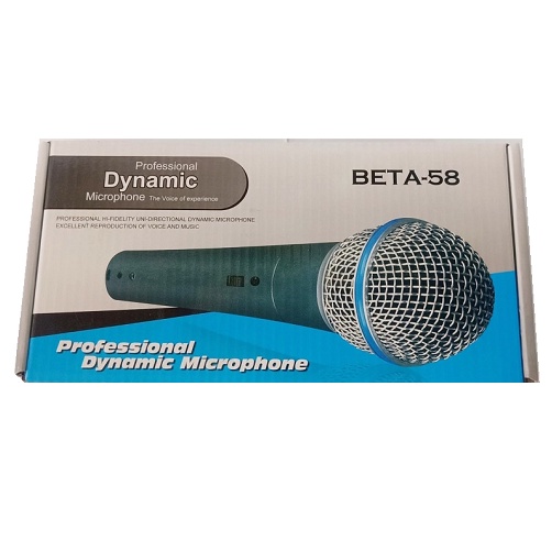 Dynamic Microphone BETA 58 Kabel Mic Profesional Dinamic BETA-58 Vocal Karaoke