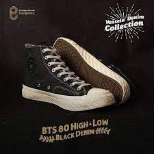 Ventela BTS 80 Black / Hitam Denim High and Low - SEPATU SNEAKER LOKAL TERBAIK DARI VENTELA ORIGINAL