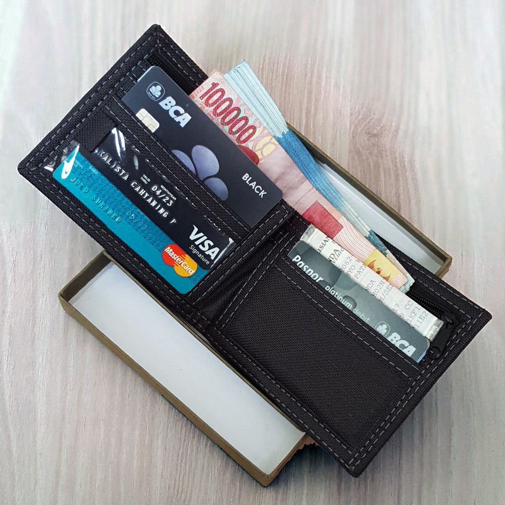 REAL PIC Dompet Pria VERSACE BOSS KW POLO LEVI'S KW Dompet Kulit Sintetis + BOX(JM114)-4