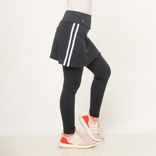 FBS Celana Legging Rok Pendek Stripe Muslimah Leging High Weist HW Premium Spandex Olahraga