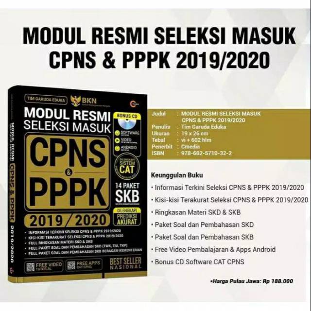 Modul Resmi Seleksi CPNS dan PPPkK 2019/2020 (Free Buble Wrap+Bolpoin)