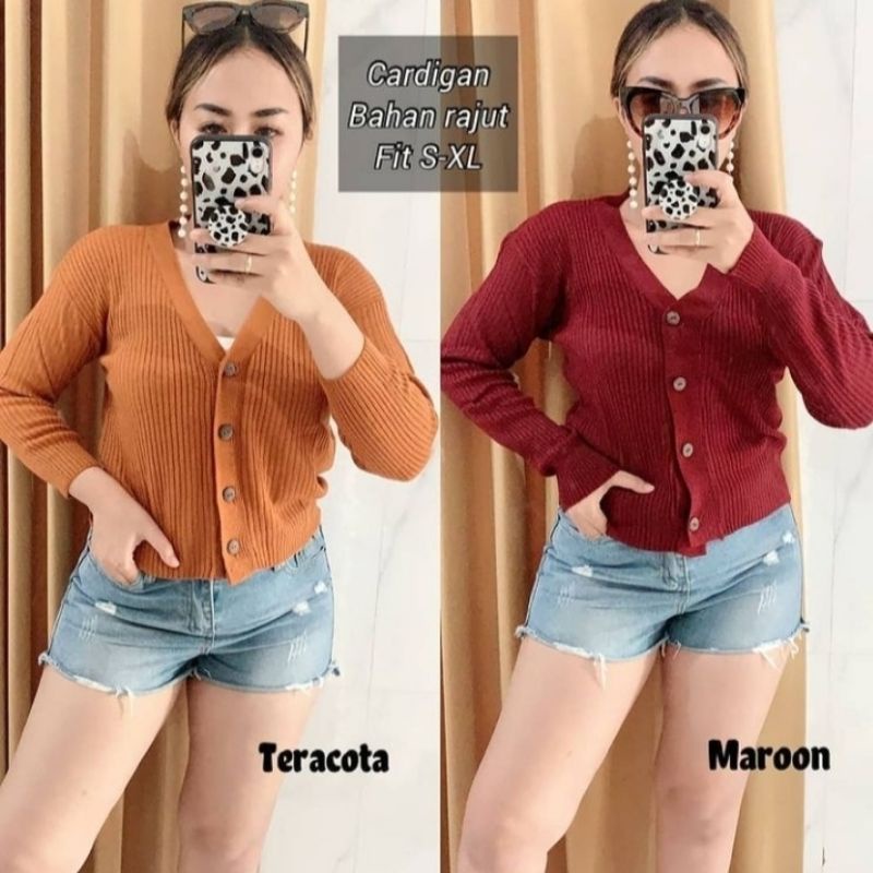 Cardigan Rajut Crop Cardy / Atasan Outer Rajut