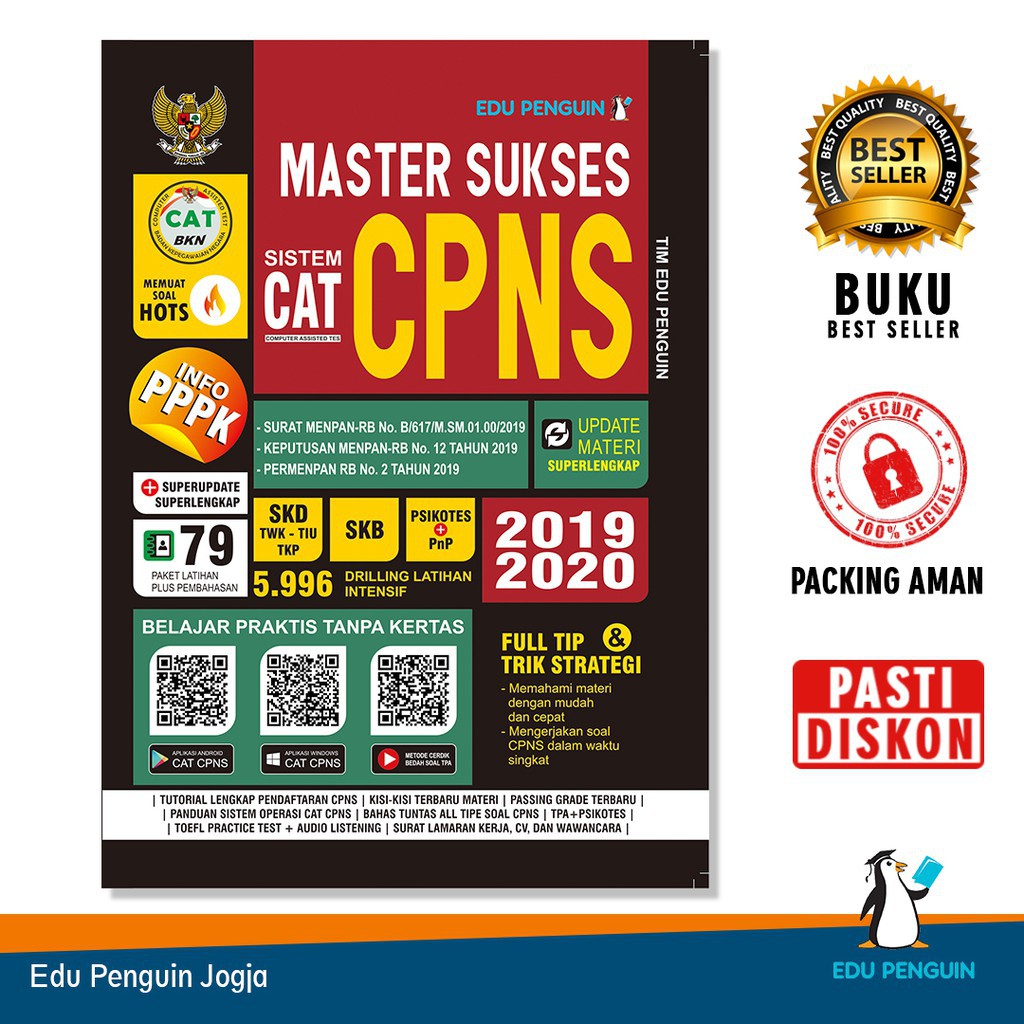 MASTER SUKSES TES CPNS 2019 BUKU CAT CPNS / ASN 2019 + SOAL HOTS FREE BUBBLE WRAP