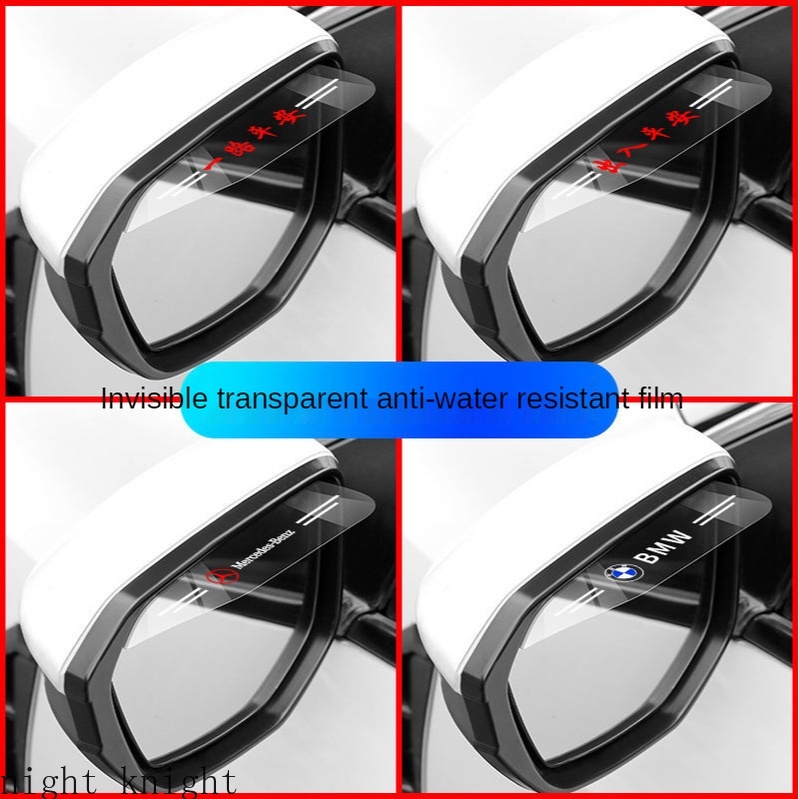 2pcs Car Side Rear View Mirror Rain Eyebrow Visor Carbon Fiber Look Sun Shade Snow Guard Weather Shield Cover Auto Accessories