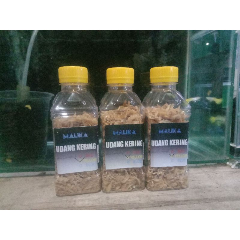 

udang kering kuning dan biru