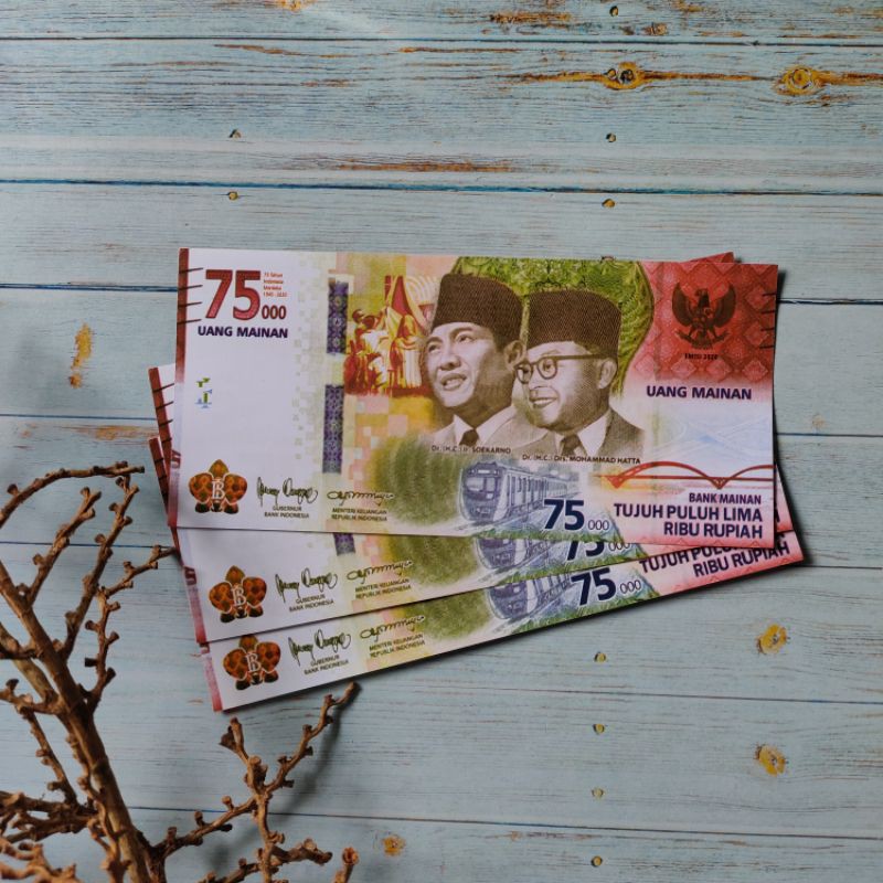 Uang Mainan Pecahan 75.000 Terbaru