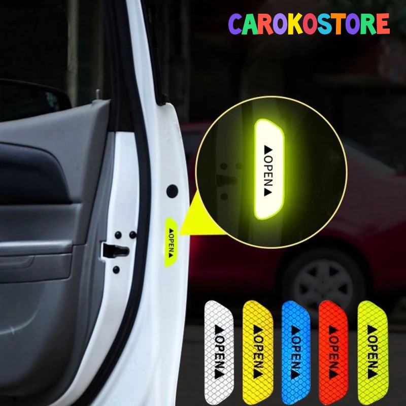 4pcs Stiker pintu mobil reflektif