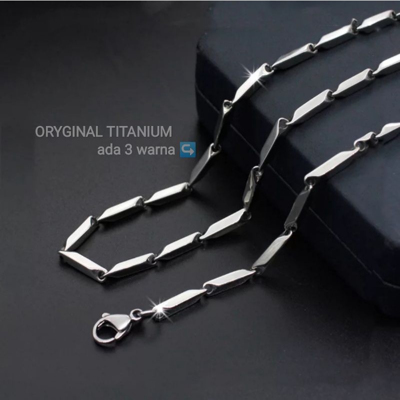 KALUNG PRIA BAHAN TITANIUM ANTI KARAT MODEL TERBARU/KALUNG PRIA MODEL PADI