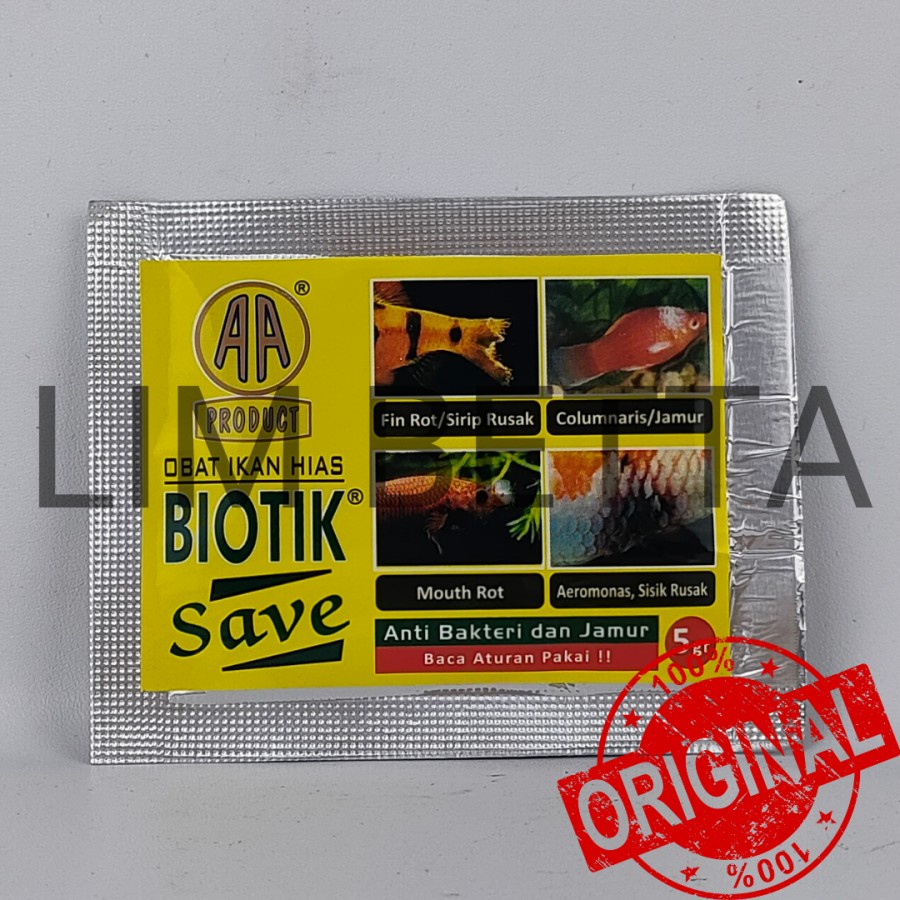 BIOTIK SAVE 5 GRAM / OBAT IKAN HIAS BIOTIK SAVE