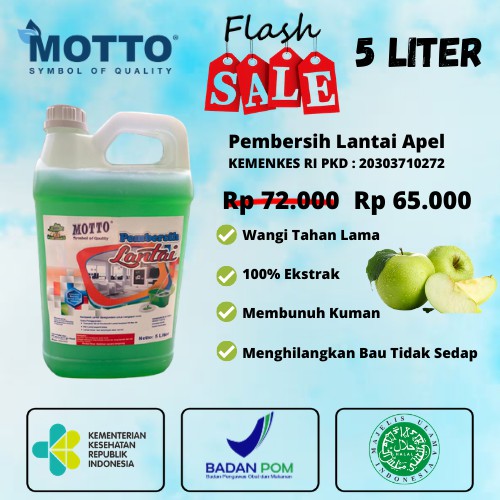 Sabun Pembersih Lantai / Floor Cleaner Apple Green MOTTO 5 Liter