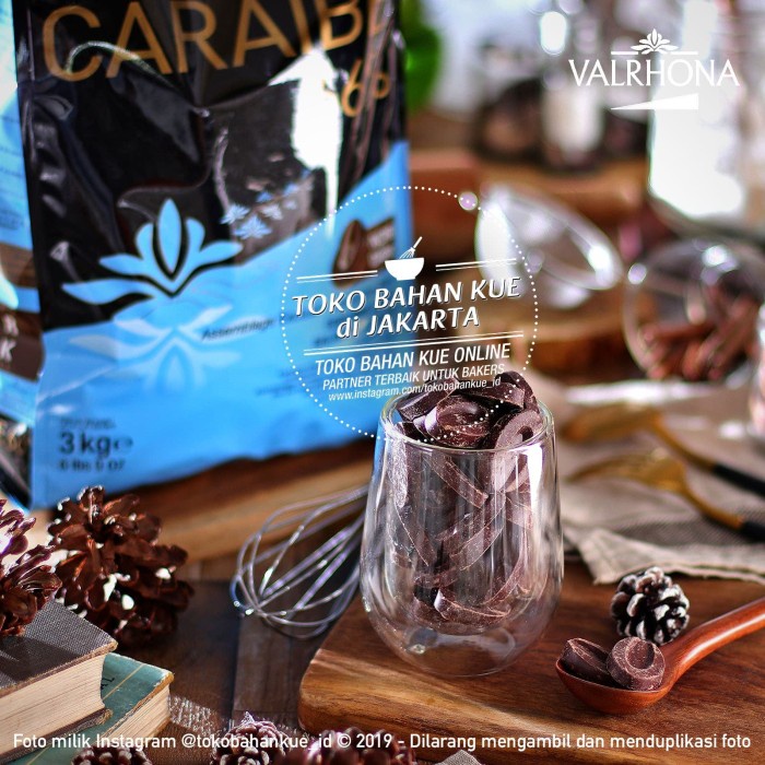 

Valrhona Caraibe 66 Dark Couverture Chocolate 250gr Coklat Baking