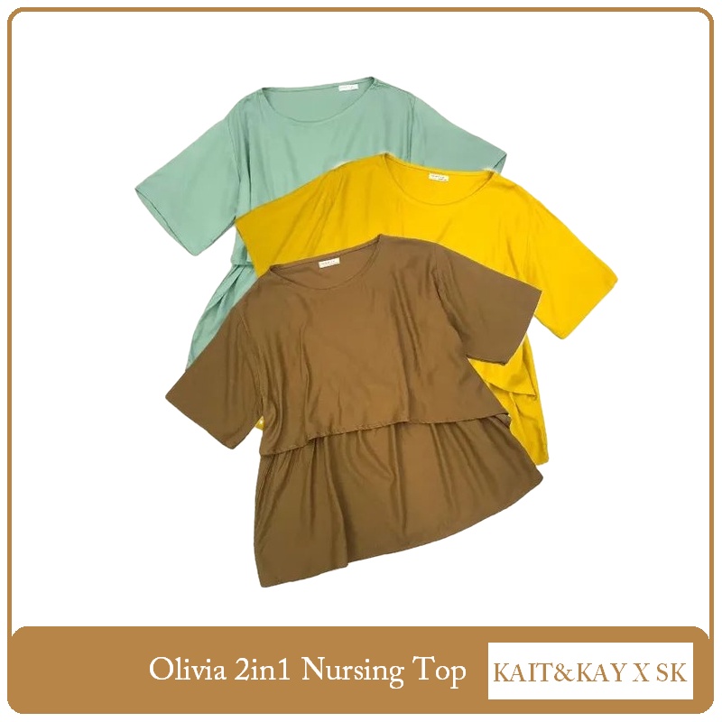 Olivia 2in1 Nursing Top KAIT&KAY X SK | Baju Menyusui