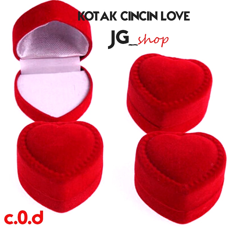 promo box / kotak cincin box cincin import beludru merah minibox cincin cantik bayar di tempat