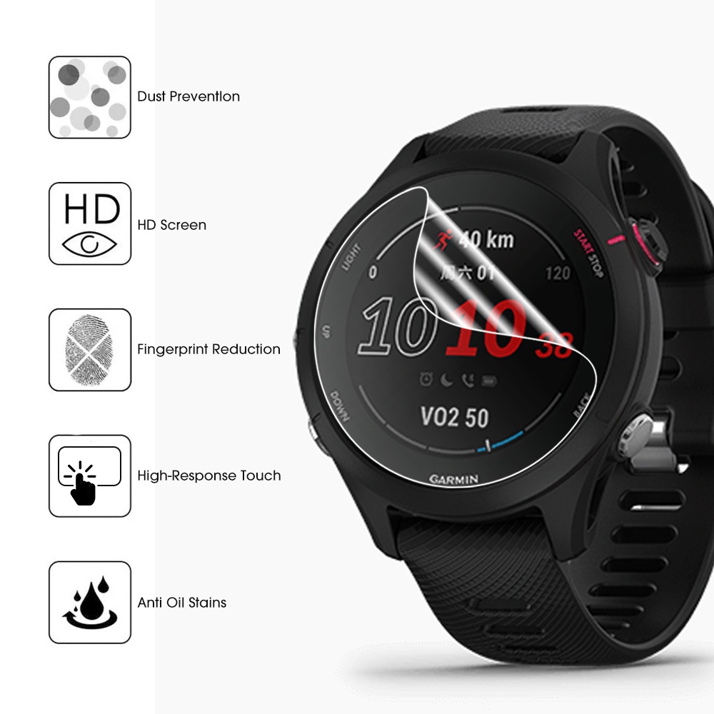 Film Hydrogel Pelindung Layar Smartwatch Anti Gores Shockproof Full HD Untuk Garmin Forerunner 255S