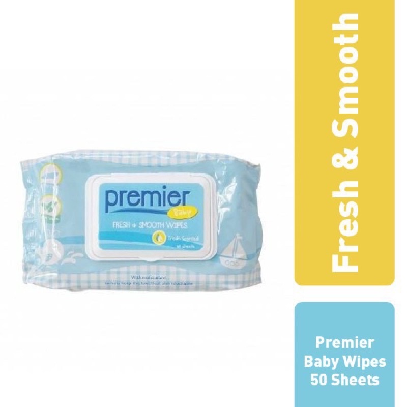 Premier Baby Wipes 50 sheets Non Perfumed Tisu Basah Bayi Tissue Basah