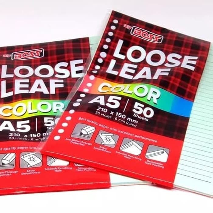

Isi Ulang Binder A5 20 Lubang / Loose Leaf Big Boss A5 Rainbow 50 lembar