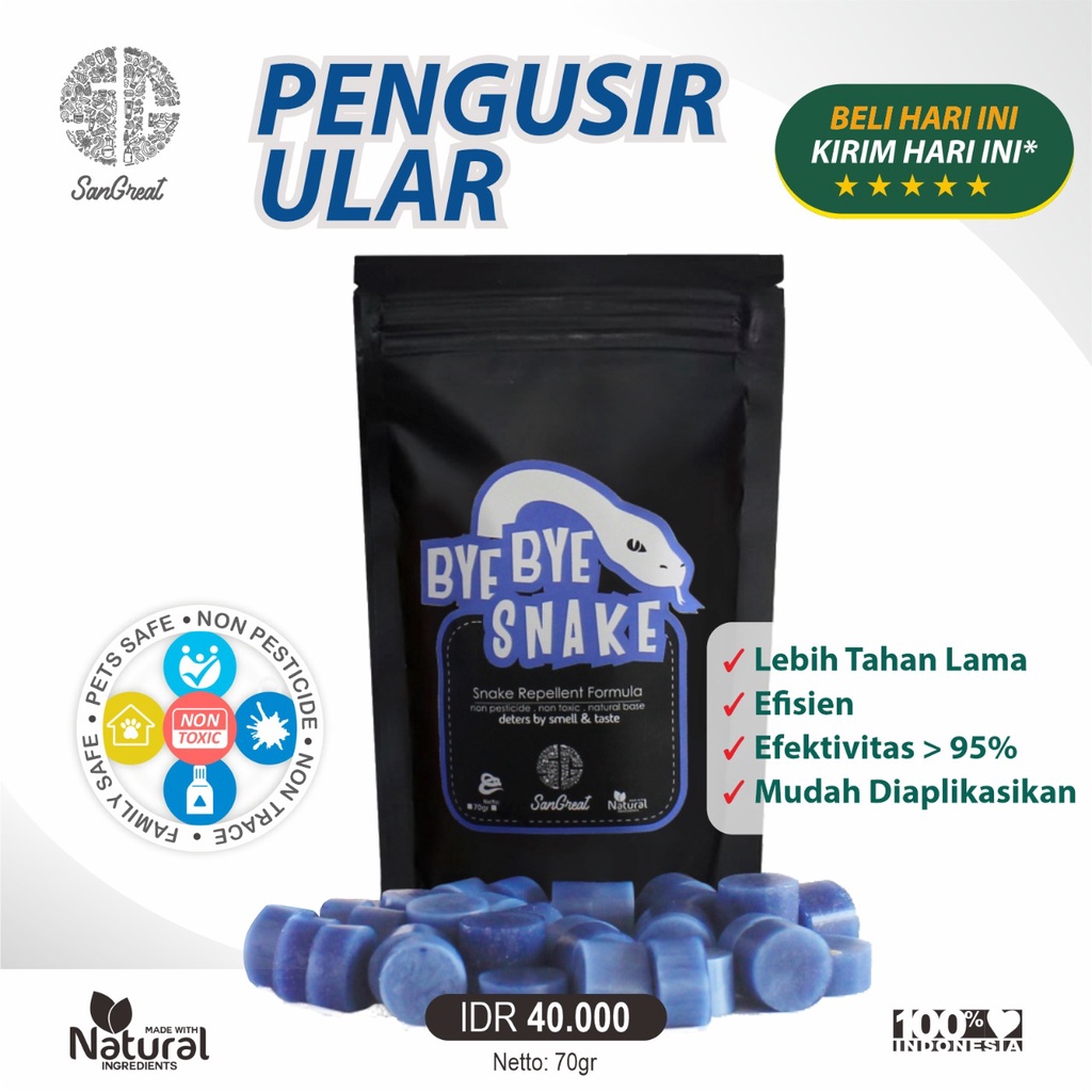 Anti ular penangkal ular alat pengusir ular masuk rumah non pestisida SanGreat Bye Bye Snake Repellent gel 70 gr natural aman