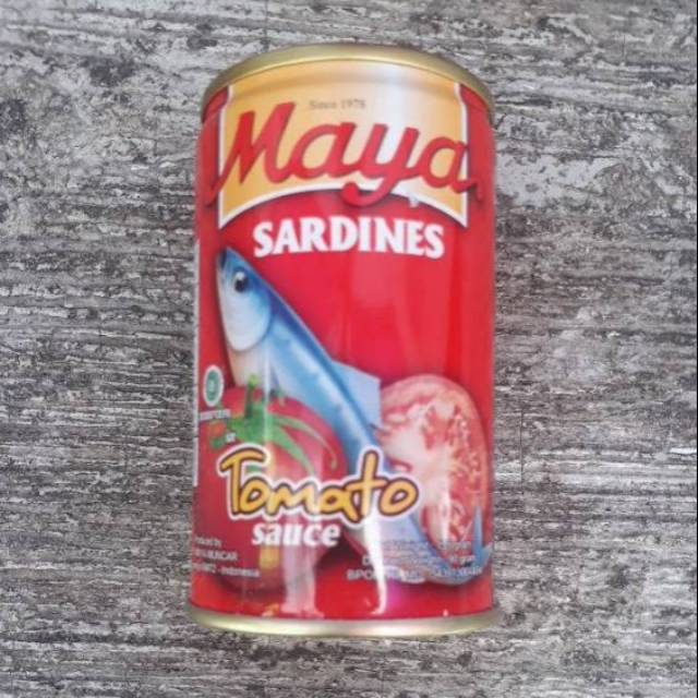 Maya Sarden Kaleng 155 Gram / Sarden Maya Kecil / Sarden Maya Saus Tomat 155 Gram