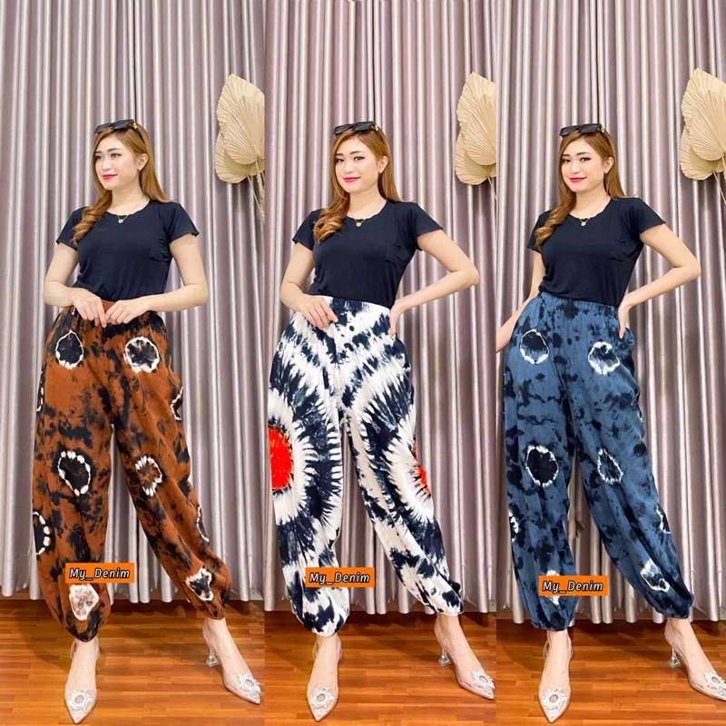 CELANA TIE DYE JOGGER MOTIF BATIK WANITA // CELANA SANTAI // CELANA TIDUR JUMBO