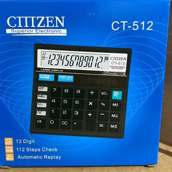 

[KODE PRODUK YERU07187] Kalkulator Citizen CT 512 12 Digit -Kalkulator Check / Kakulator Dagang Besar / Calculator CT 512