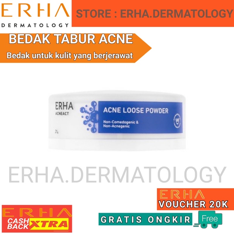 ERHA DERMATOLOGY - Erha21 Acne Care Lab Acne Face Powder 21g - Bedak Kulit Jerawat