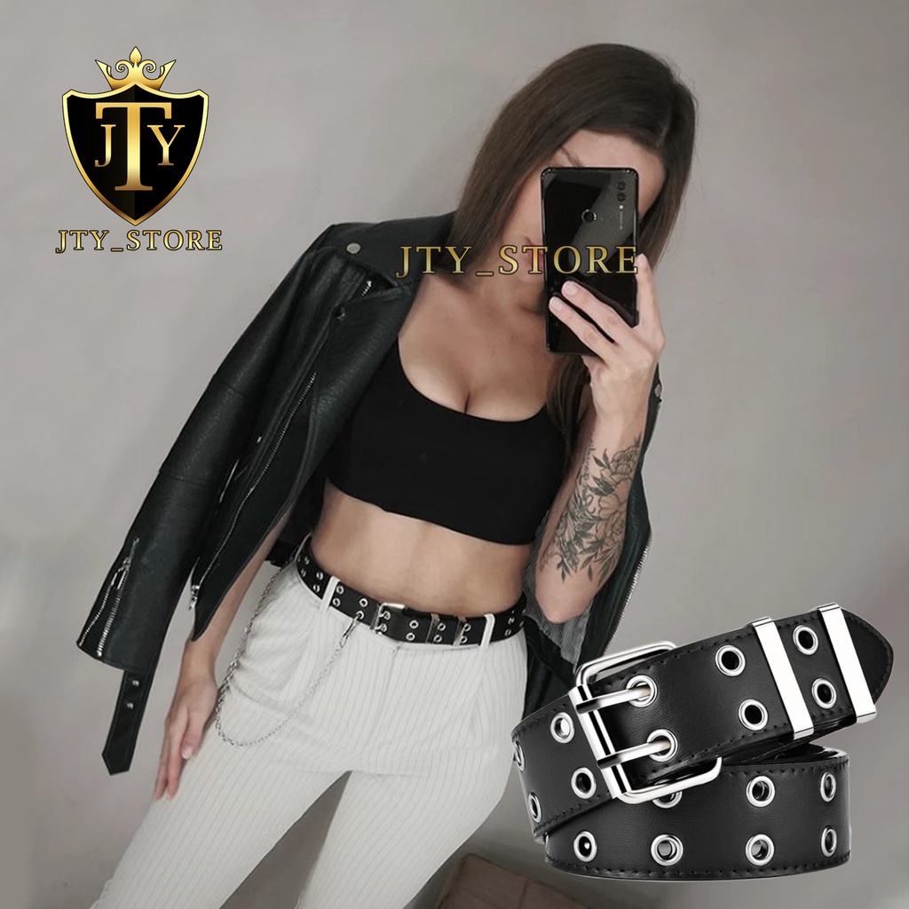 [JTY] Ikat pinggang wanita punk style rantai sabuk Gesper wanita Free Rantai punk ring belt korea - 